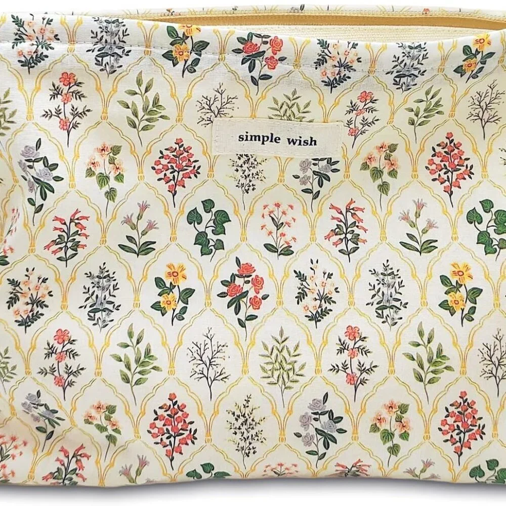 Aesthetic Floral Makeup Bag Cute Small Cosmetic Bags for Women Girls, Travel Toi - Picture 1 of 6